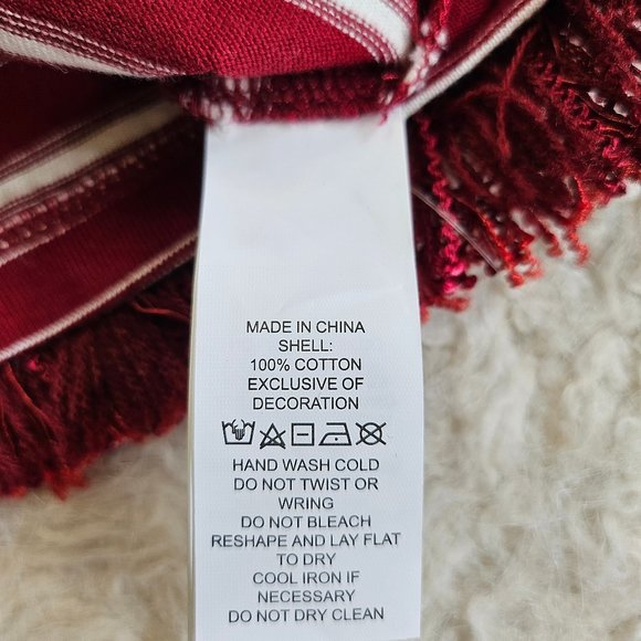 Kate Spade Women's Red Stripes Tassel Trim Crew Neck Long Sleeves Shirt Top XS - Picture 8 of 8